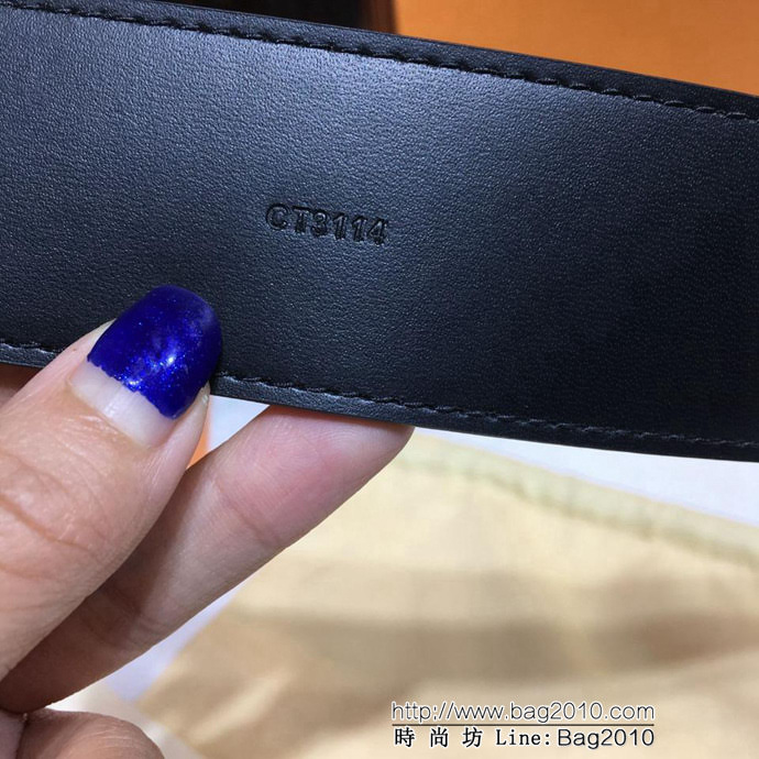 路易威登LV 全新款式  LV INITIALES 腰帶 格紋帆布 男士皮帶  xfp1114